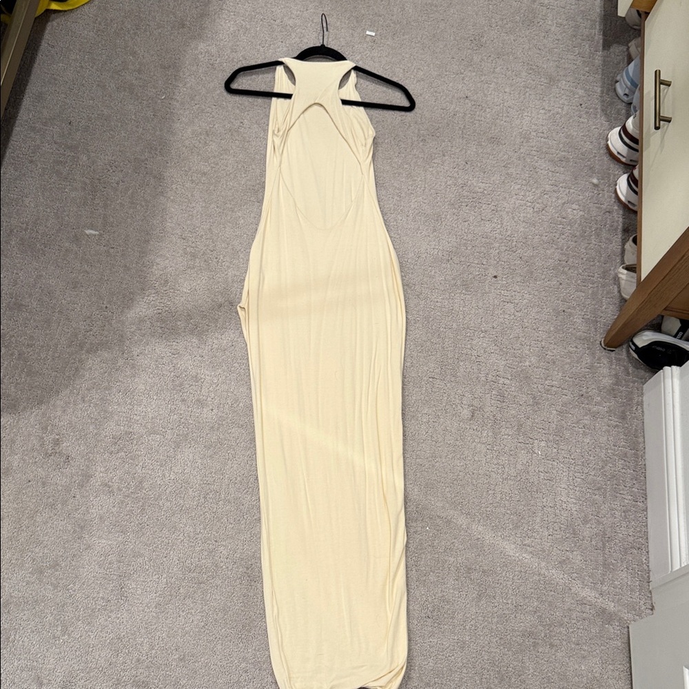 Oh Polly Cream Backless Maxi Dress